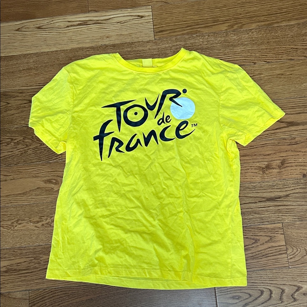 EUC Yellow Short Sleeve Cotton Tee, XL Tour de France